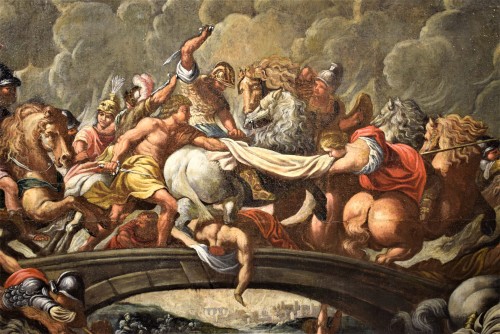 Antiquités - La Bataille des Amazones, école flamande, cercle Pieter Paul Rubens vers1630